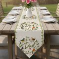 thumbnail image 6 of Happy Father's Day Table Runner Linen Burlap Table Runner 72 Inches Long Summer Botanical Leaves Birds Dresser Scarves for Kitchen Island Coffee Dining Room Party Wedding Holiday Decoration 18"x72", 6 of 8