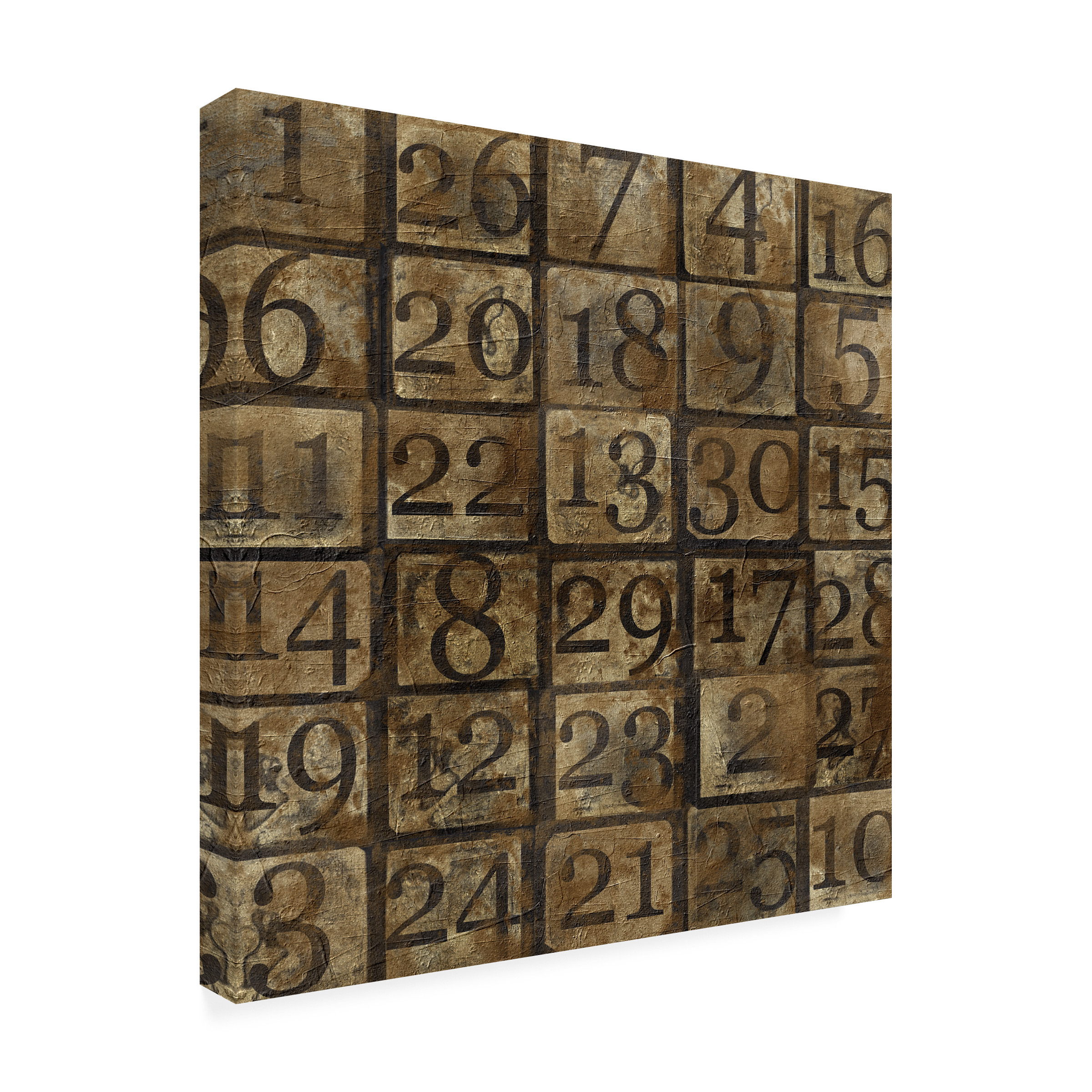 Trademark Fine Art 'Grungy Number Blocks' Canvas Art by Marcee Duggar