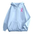 thumbnail image 6 of Breast Cancer Awareness Hoodies for Women 2025 Pink Ribbon Zip Up Graphic Hooded Sweatshirt with Pockets Jackets Coat, 6 of 6