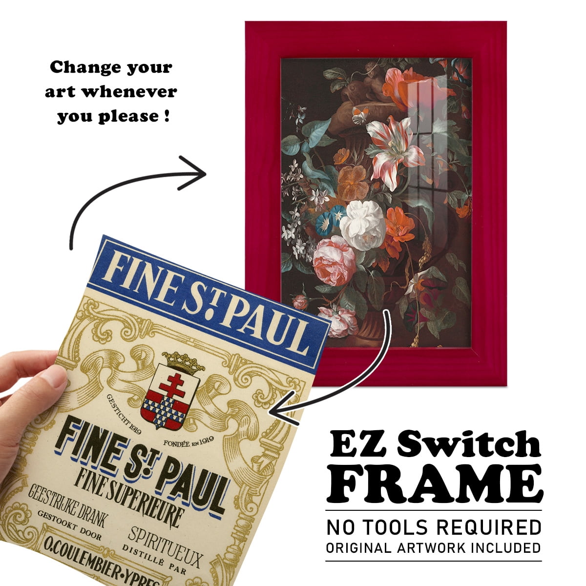 Fine St. Paul -Framed Print w/glass-Cherry Red