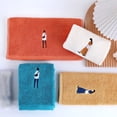 thumbnail image 5 of 1/2/4Pcs Bathroom Embroidered Cotton Guest Towel Quick Drying Hand Face Towels, 13"x29", 5 of 8