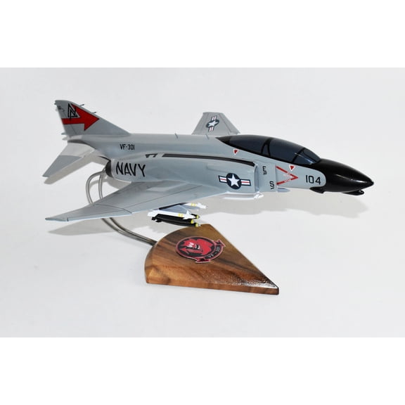 VF-301 Devil’s Disciples F-4N (1978) Model, 1/42 (18") Scale, Mahogany, Navy, Fighter