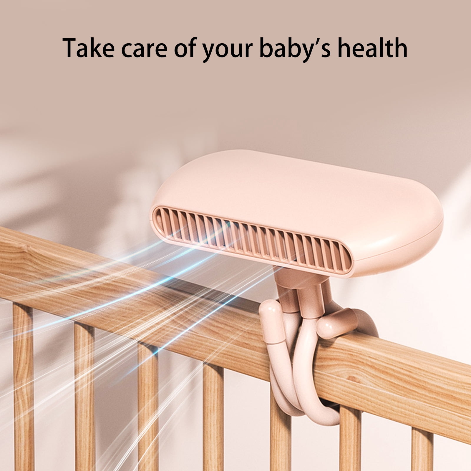 Zeiwohndc USB Mini Rechargeable Fan for Baby Stroller Handy Bladeless Small Fan 2400mah