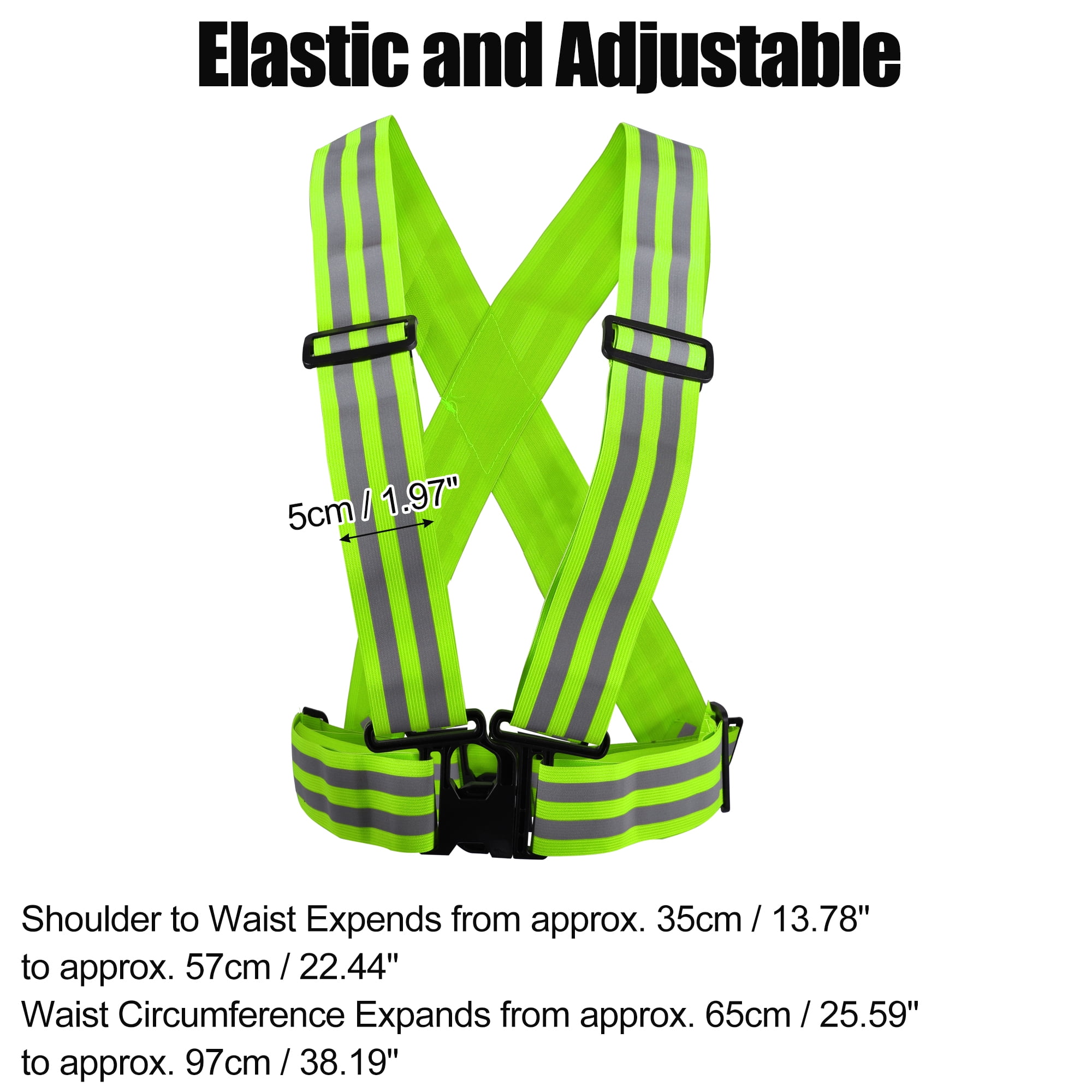 Unique Bargains High Visibility Safety Walking Cycling Reflective Vest Green