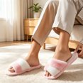 thumbnail image 5 of Agkizg Womens Fuzzy Slippers, House Slippers, Colorblock Open Toe Fuzzy House Slippers Soft Plushes Comfortable Casual Indoor Bedroom Daily Slippers, 5 of 7