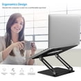 thumbnail image 2 of Boyata Laptop Holder, Multi-Angle Stand with Heat-Vent to Elevate Laptop, Adjustable Notebook Stand for Laptop up to 17 inches, Compatible for MacBook Pro/Air, Surface Laptop and so on-Black, 2 of 7