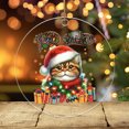 thumbnail image 3 of Merry Christmas Santa Exotic Shorthair Scarf Twinkling Lights Xmas Holiday Acrylic Round Ornament Cat Lover Kitten Owner Gifts Home Tree Decor - 00022, 3 of 4