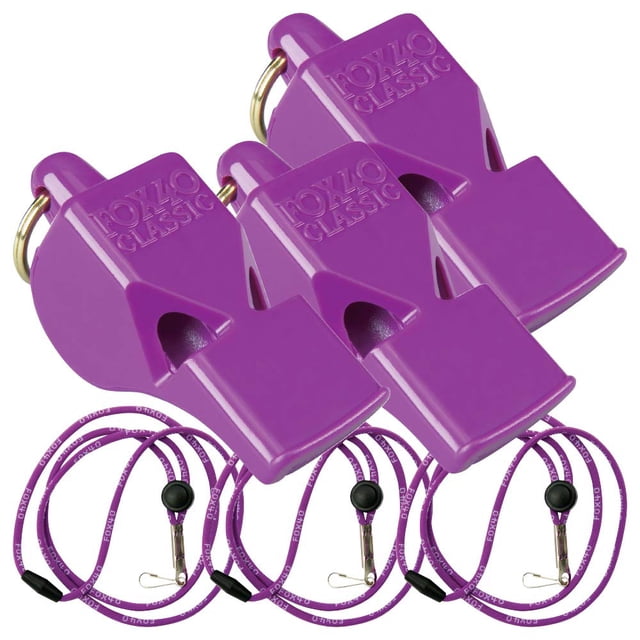 Silbatos Fox 40 Classic Paquete de 3 con Cordón de Seguridad Morado