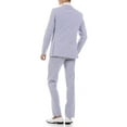 thumbnail image 3 of Ferrecci Men’s Blue Seersucker Striped Slim Fit 2 Piece Notch Lapel Cotton Suit with Marbled Buttons (40 Short), 3 of 7
