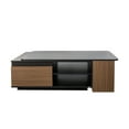 thumbnail image 4 of 47" Extendable Coffee Table, Modern Rectangular Center Table with 2 Drawers and Open Shelves, Wood Large Space Saving Table, for Living Room, Bedroom, 4 of 9