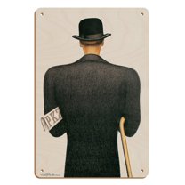 PKZ (Paul Kehl Zurich) - Men's Clothing Company - Vintage Advertising Poster by Niklaus Stoecklin c.1934 - 8 x 12 inch Vintage Wood Art Sign