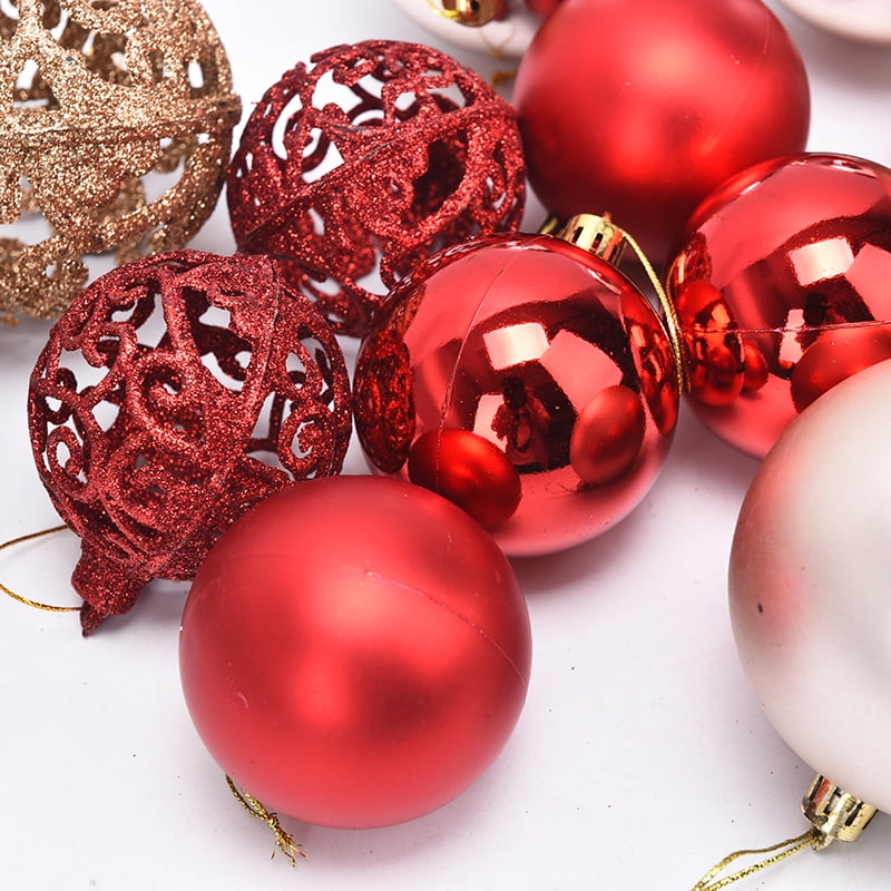 30X Glitter Bright Christmas Tree Balls Ornament Baubles Xmas Party Home Decor-E