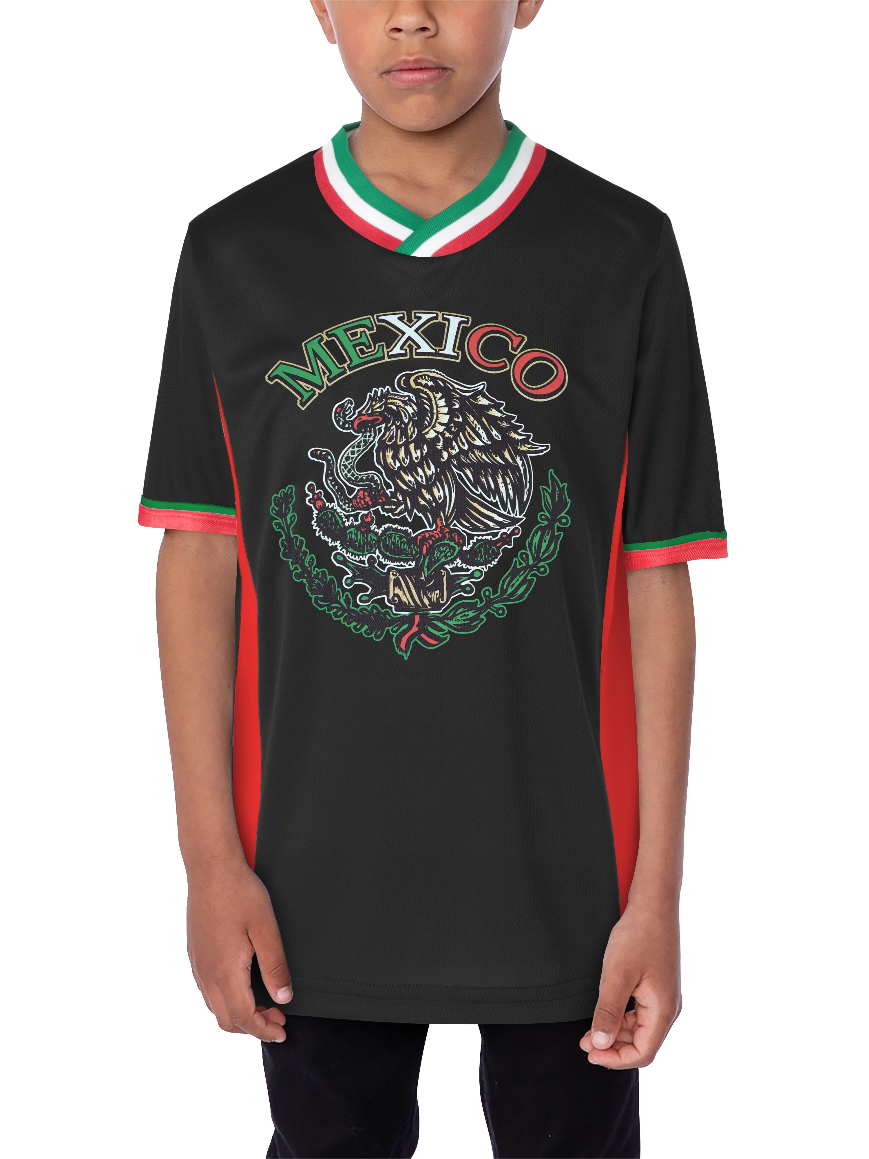 Ma Croix Kids Mexico National Coat of Arms Soccer Jersey Futbol Futsal Team  Uniform 
