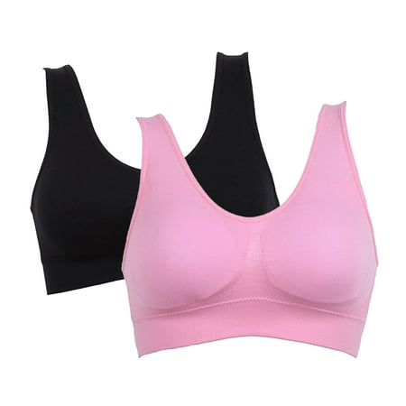 

Wuffmeow Women s 2-Pack Light-Support Seamless Sports Bras Size 3XL