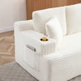 thumbnail image 5 of Boneless Sofa, 3-Seater Floor Couch with Cup Holders and Side Pockets, Corduroy Fabric No Assembly Sofa for Living Room or Dorm, 86.2 Inch, Beige, 5 of 11