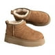 thumbnail image 5 of Botas de nieve de invierno de piel auténtica con suela gruesa y tacón bajo para mujer, 5 of 6