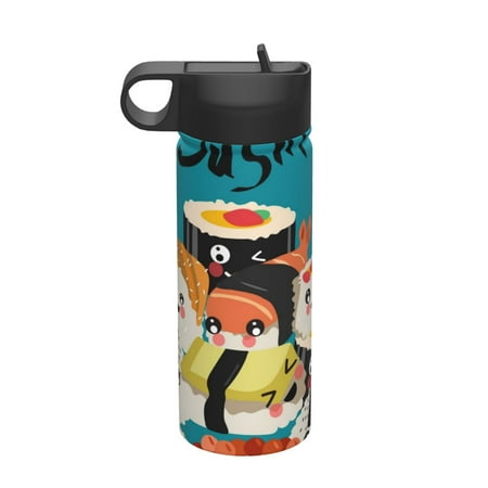 

Goofa I Love Sushi for Insulated Kettle 18oz Water Bottle Insulated Tumbler with Handle & Flip Straw - Fits in Cup Holder Leak Resistant Tumbler