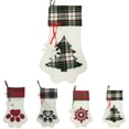 thumbnail image 2 of Christmas Stocking Cute Cat Paw Snowflake Xmas Tree Christmas Hanging Stocking, 2 of 9