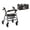 Artistic Black Marble, variant on COEQINE Rollator Walker Seat and Backrest Covers with Foldable Attachment Pouch 3 Pieces Set, Detachable Rollator Walker Accessories Gifts for Family, Red Yellow Blue Butterfly