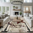 thumbnail image 3 of Area Rug for Living Room, Texas Star Vintage Non-Slip Indoor Ex Large Carpet for Bedroom/Dining Room, Red Retro Berry Beige Wooden Washable Low-Profile Rectangle Floor Runner Rugs - 8 x 10 Ft, 3 of 8