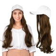 thumbnail image 4 of Peluca De Gorro De Gorra De Béisbol Con Peluca De Pelo Largo Y Rizado Peluca Para Mujeres Blancas Alambre De Alta Temperatura Sin Reflejo Ligero Sombreado De Sol De Invierno, 4 of 7
