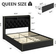 thumbnail image 6 of Ataucjin Velvet Queen Size Bed Frame with 4 Storage Drawers, Upholstered Queen Platform with Tufted Headboard and Nailhead Trim Design, Black No Box Spring Needed Wooden Slats Bedframe, 6 of 9