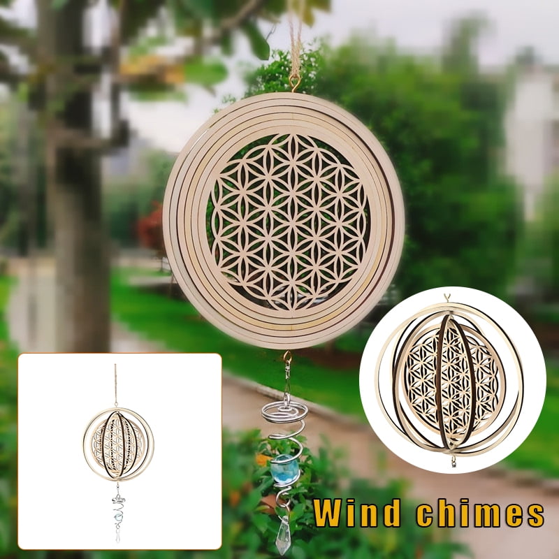 Wind Chimes Spinner Spiral Rotating Home Window Door Decoration Windchime Craft 