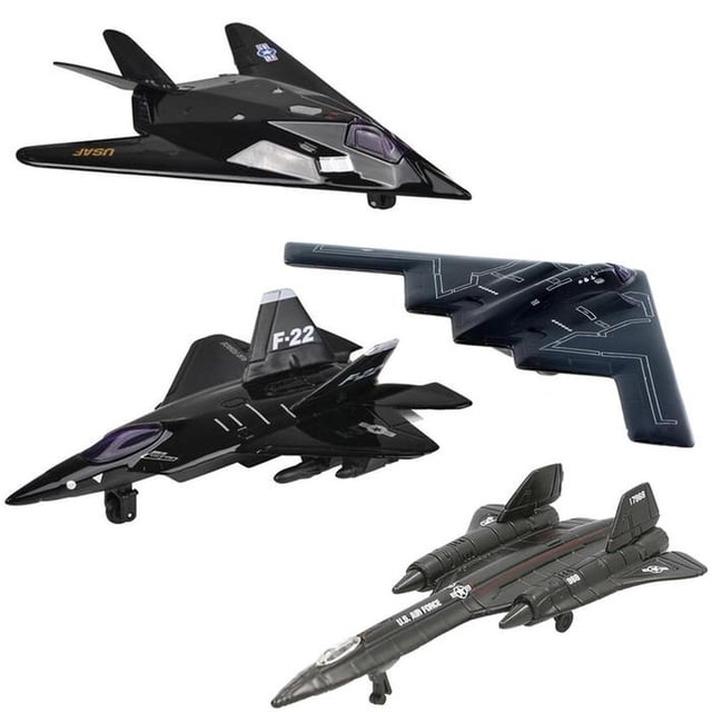 Stealth B2 Spirit SR71 Black Bird StealthPack F22 Raptor B-2 Spirit SR-71 Blackbird F-117 Nighthawk Metal Set de 4 Pieza VentDepot MXGBS-001