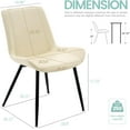 thumbnail image 2 of CQAOE Modern PU Leather Dining Chairs Set of 2, Armless Upholstered Side Chairs with Metal Legs, Accent Kitchen & Dining Room Chairs for Home or Apartment (Cream), 2 of 10