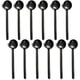 thumbnail image 1 of Paquete de 12 cucharas de café espresso negras, minicucharillas de café de acero inoxidable, cuchara redonda pequeña de 13 cm, 1 of 5