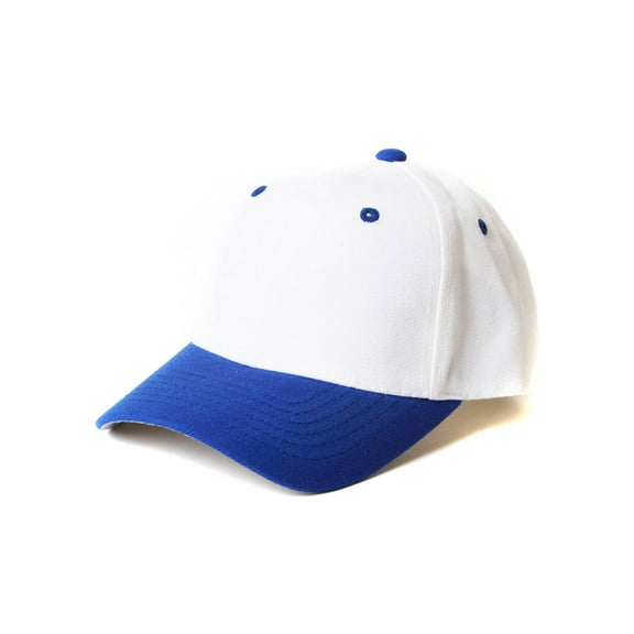 Top Headwear Baseball Cap Hat- White/Royal Blue