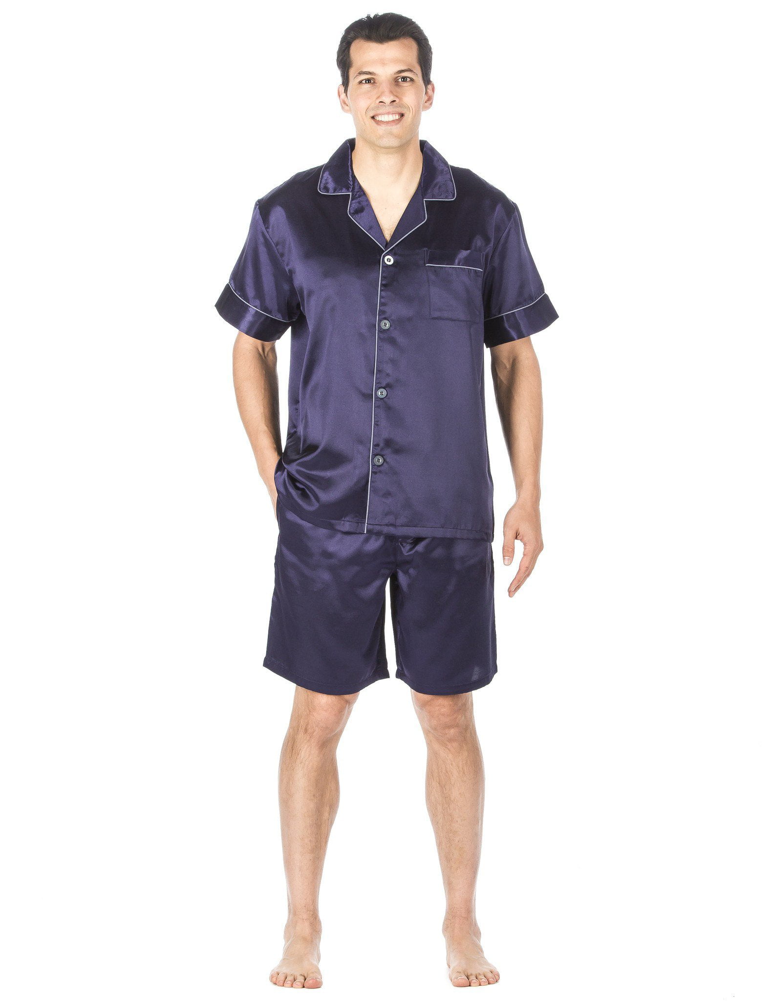 Noble Mount Men's Premium Satin Short Pajama Set - Walmart.com