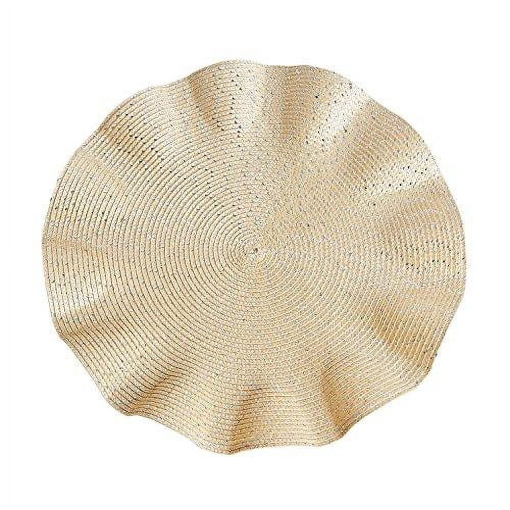 Fennco Styles Curly and Glittery Traycloths Placemats Set of 4 - 15" Round