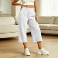 thumbnail image 6 of Endives Capri Pants for Women High Waist Stretchy Pull On Loose Walking Pants With Side Pockets Lightweight Straight Leg Crop Pants, 6 of 6