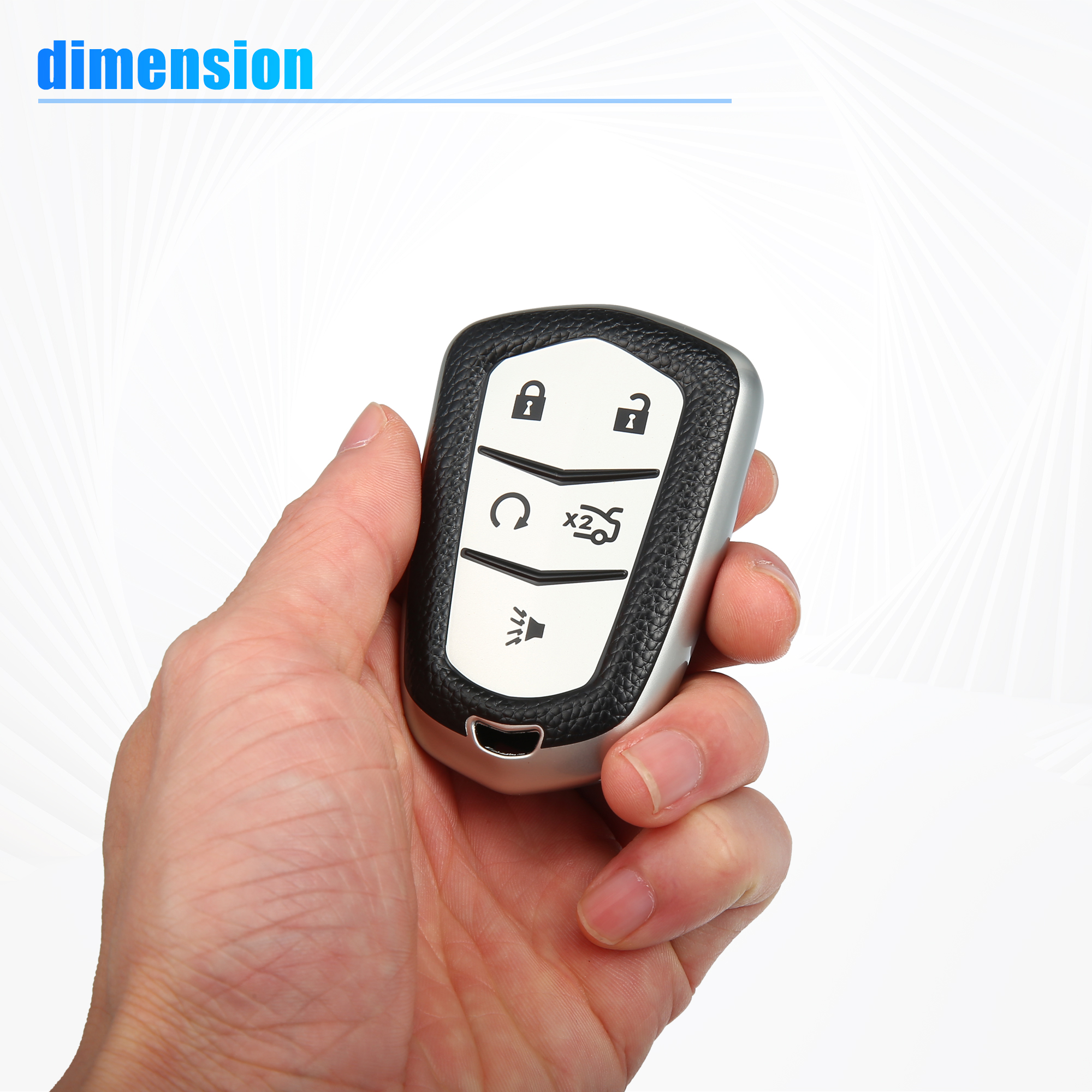 Unique Bargains 360 Degree Smart Key Fob Case Keyless Entry Remote Shell Protector Silver