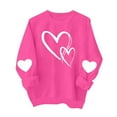 thumbnail image 4 of FAWUUDO Valentines Day Shirts Women Valentine Crewneck Sweatshirts Love Heart Sweatshirt Valentine's Long Sleeve Tops Hot Pink XL, 4 of 9