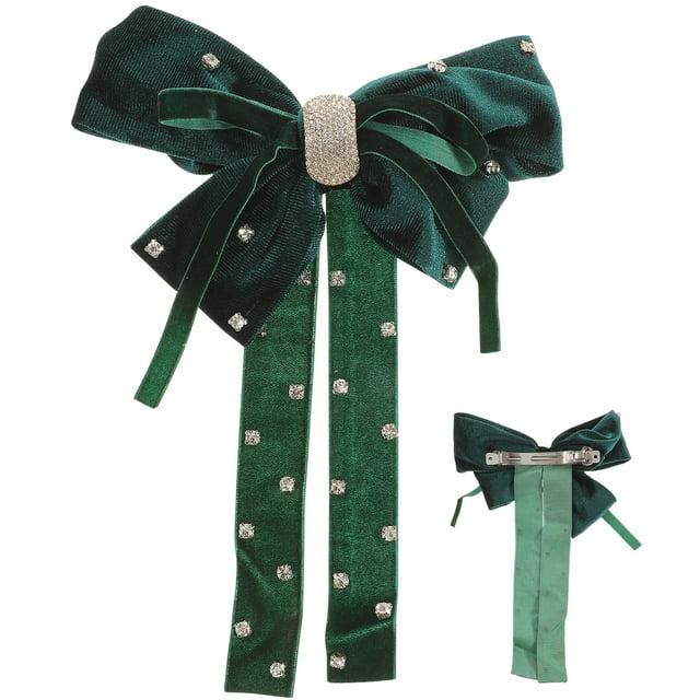 Shisuyan Green Cloth Hair Bow Clip for Decor Durable and Comfortable Wedding Party Accessory 4.5 Inches