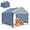 Dog house-Navy Blue, variant on XLarge Outdoor Dog House 4'x4'x3.6' for Large Dogs, Animal Shelter with Upgraded Doors, Outside Sun Rain Canopy Pet House for Dogs, Cats, Small Animals and Livestock, Navy Blue