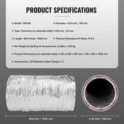SKYSHALO 4in x 25ft Insulated Flexible Duct Dryer Vent Hose HVAC Ventilation R-6.0