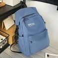 thumbnail image 4 of Student Backpack Fashion School Bookbag Solid Color Fashion for Vacation (Blue), 4 of 10