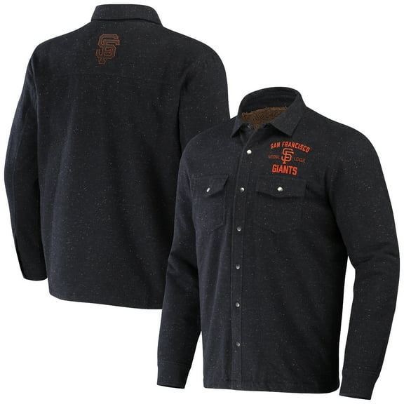 Men's Darius Rucker Collection by Fanatics Black San Francisco Giants Ringstop-Full-Snap Shacket
