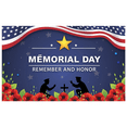 thumbnail image 4 of Patriotic Decor Memorial Day Banner Red Poppy Decoration Remember and Honor for Ceremonies Events Military Occasions, 4 of 7