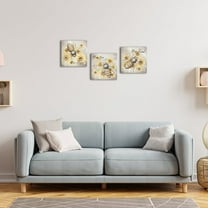 Visual Art Decor Vintage Sunflower Bee Animal Insect Honey Bee 12x 12inch Framed Drawing Canvas Art Prints Set of 3