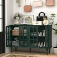 thumbnail image 3 of HLR 47.6" Modern Vintage Sideboards Buffet Cabinet with 4 Lattice Glass Door, Green, 3 of 7
