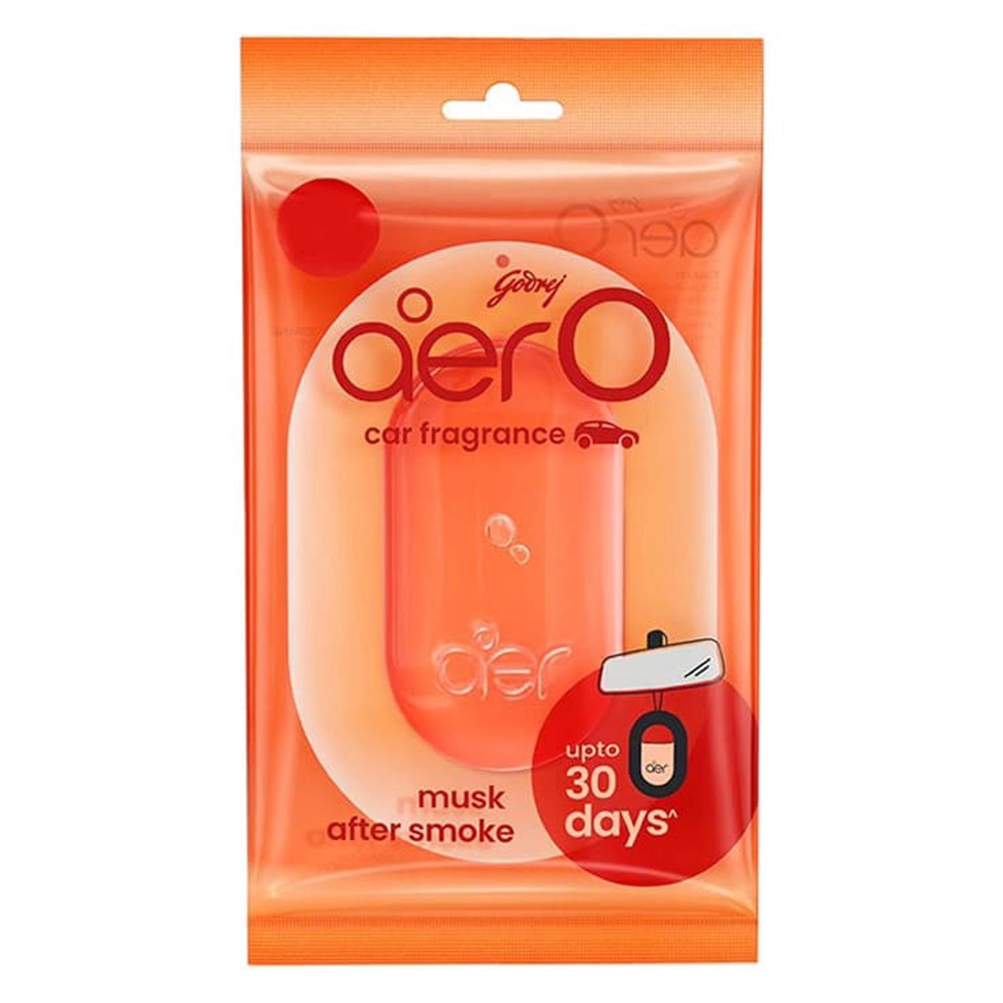 Godrej Aer-O Musk After Smoke Car Freshener Diffuser, 7.5 g, Lasts Upto 30 Days, Air Freshener for Cars