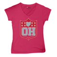 thumbnail image 5 of Ohio Shield Women's V-Neck T-shirt Football Fan Game Day Tailgate Midwest Underdog, 5 of 7