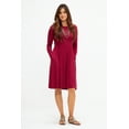 thumbnail image 3 of DEVOPS Women's Casual Long Sleeve Empire Waist Loose Dress with Pockets (X-Large, Wine Red), 3 of 7