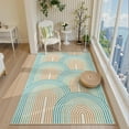 thumbnail image 2 of RUG ROBOT 5'x7' Abstract Area Rugs for Living Room, Non Slip Washable Rugs for Bedroom, Dining Room, Boho Mid Century Modern Colored Indoor Abstract Rainbow Carpet, Orange/Green, 2 of 7