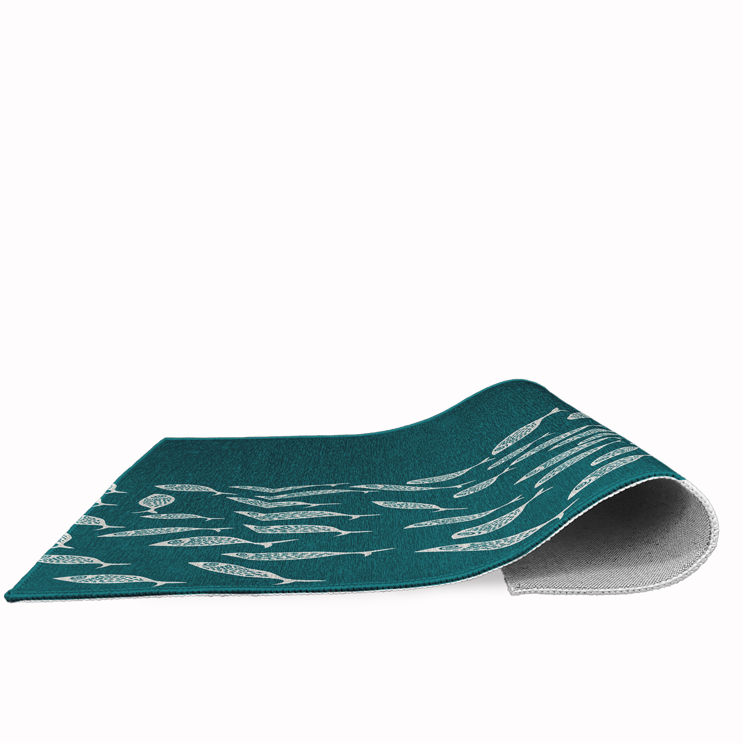 Simply Daisy 3' x 5' Escuela Nautical Chenille Rug, Ocean Teal