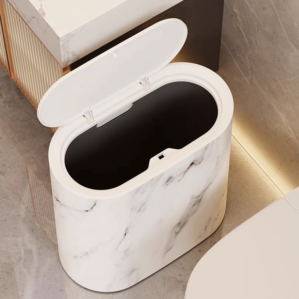 WINDLAND Space Saving Garbage Bin Bathroom Waste Container Leakproof Lid Small Trash Can